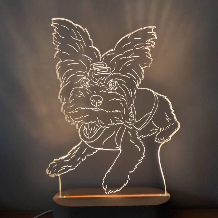 Lampada LED Personalizzabile "Memorie dell'Arcobaleno" – Foto e Testo per Animali Scuccia™