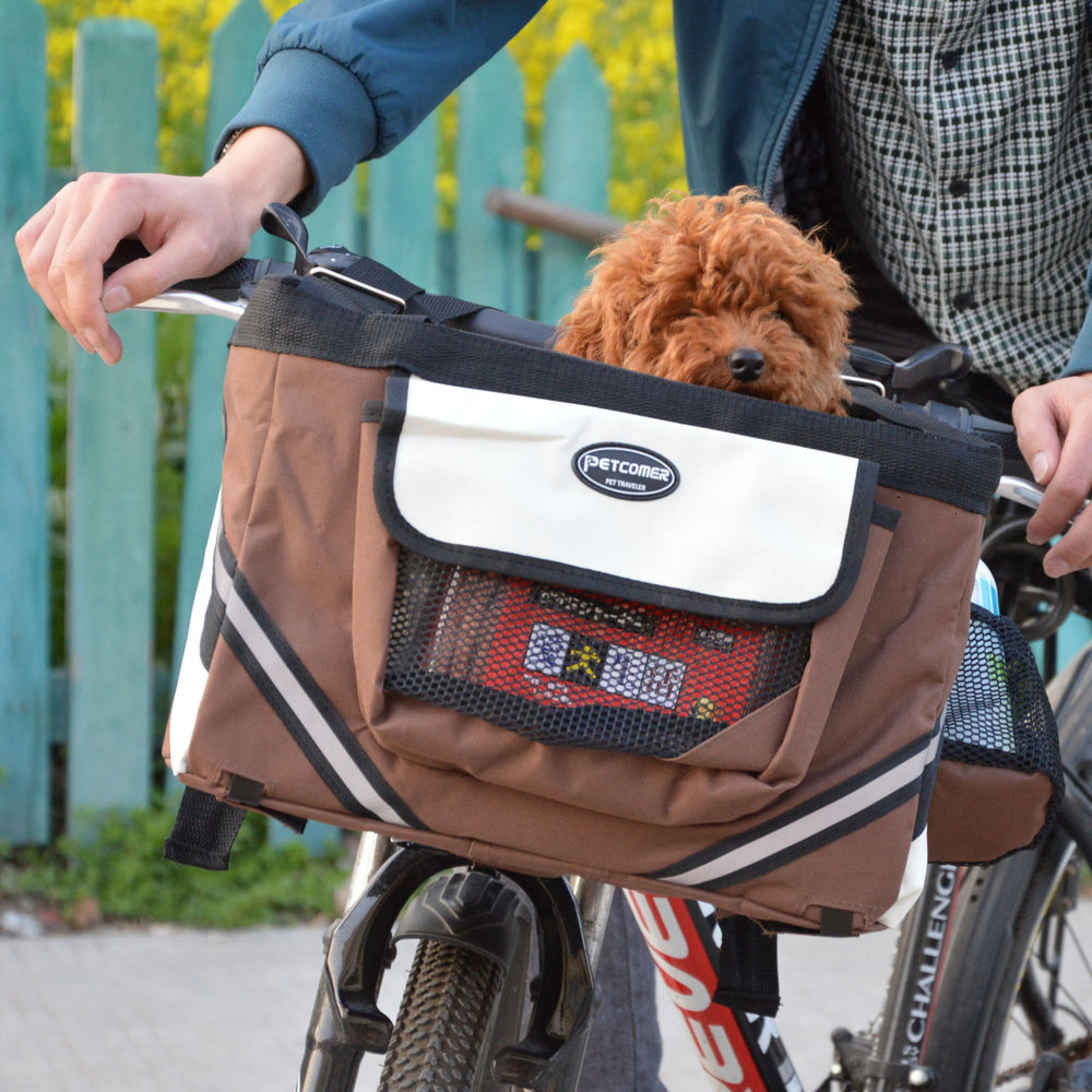 Cestino di Trasporto per Animali con Gancio di Sicurezza, Strisce Catarifrangenti e Tasche Multiuso Scuccia™