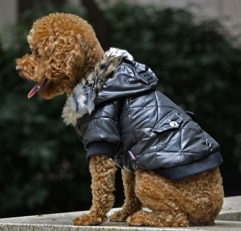 Cappotto Invernale con Colletto in Pelliccia per Cani - Calore e Stile per l'Inverno Scuccia™