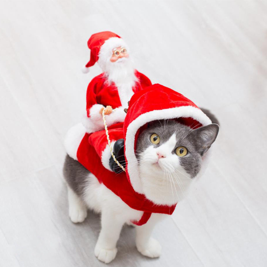 Costume Natalizio per Cani - Vestito Babbo Natale Regolabile e Caldo per Inverno Scuccia™